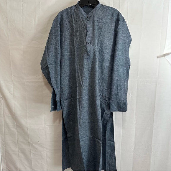 Mens 4-Piece Indian Kurta Pajama Sets, 1 set in Yellow/ 1 set in Grey - Picture 3 of 16